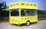 10′  Open Concession Trailer with Roof Marquee, Chase Lights, Two-tone Paint and Custom Graphics - Thumbnail