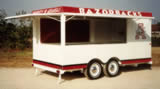 14′ Concession  Trailer with Two-tone Paint, Merchandise Display Board and Custom Graphics and Lettering - Thumbnail