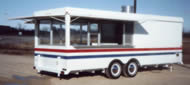 20′ Concession Trailer with Red/Blue Stripes - Thumbnail
