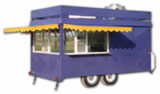 14′ Concession Trailer with Two-tone Paint and Stainless Fold-out Counters - Thumbnail