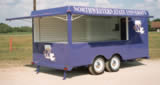 14′ Concession  Trailer with Two-tone Paint, Slatwall Display Board and Custom Graphics and Lettering - Thumbnail