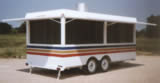 16′ Concession Trailer with Two-tone Paint, Screens, Hood System and Graphic Stripes - Thumbnail